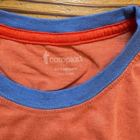 Cotopaxi orange llama Do Good graphic short sleeve unisex kids shirt SIZE M - Picture 3 of 5